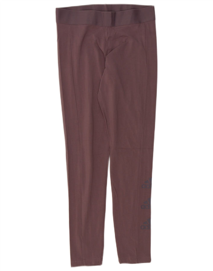 ADIDAS Womens Leggings UK 12/14 Médio Roxo Algodão