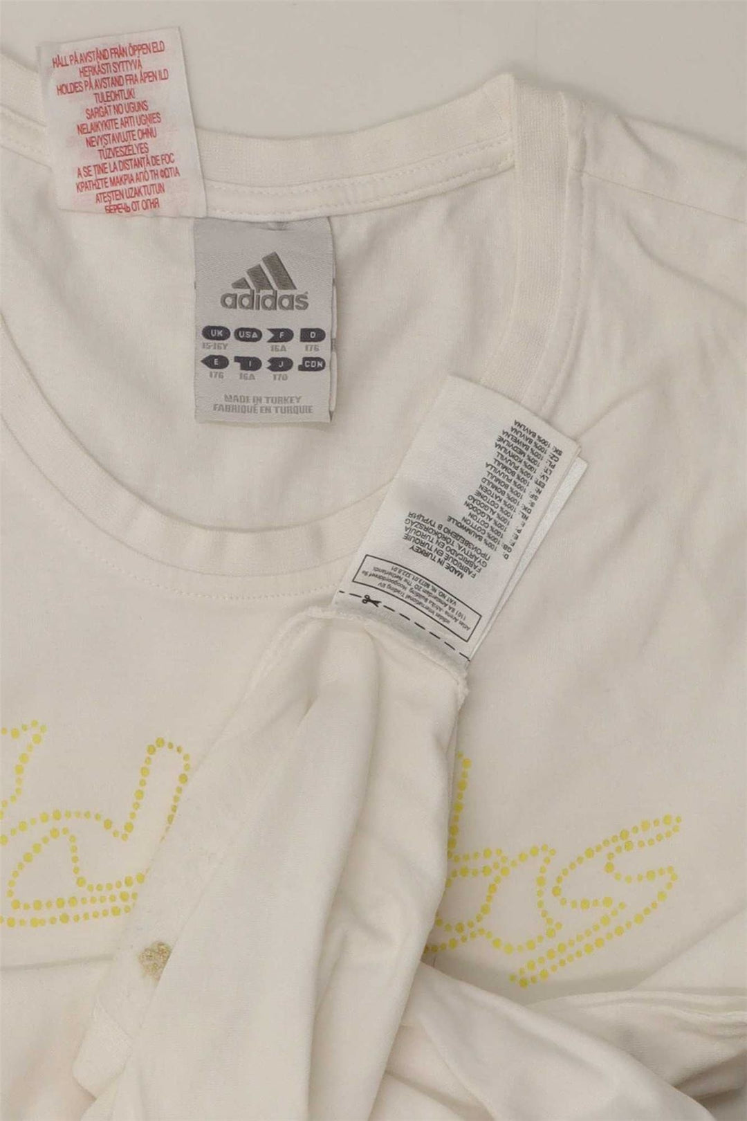 Camiseta ADIDAS Meninas Graphic 15-16 Anos Algodão Branco