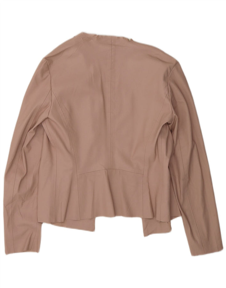 Jaqueta blazer feminina de couro sintético Zara Reino Unido 14 rosa médio