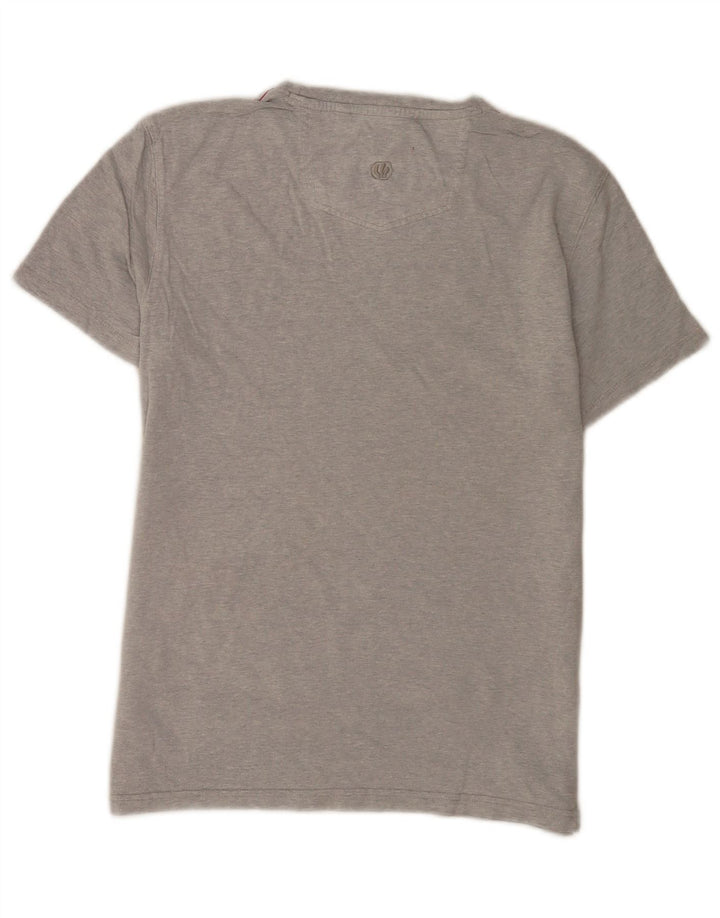Camiseta gráfica masculina Fat Face Top pequeno algodão manchado cinza