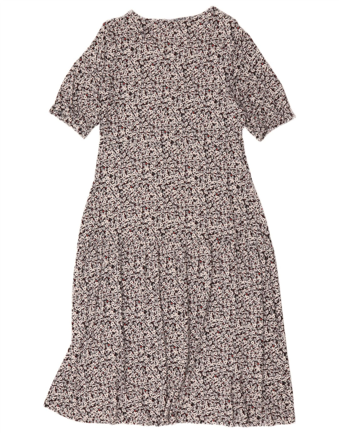 Vestido maxi feminino Marks & Spencer Reino Unido 14 viscose floral preto médio