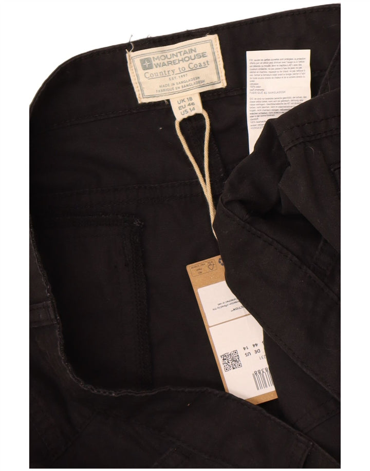 Shorts Chino feminino Mountain Warehouse UK 18 XL W38 algodão preto
