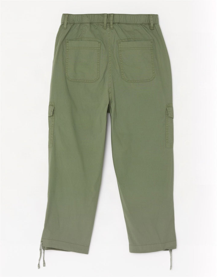Calça cargo feminina Marks & Spencer média W26 L23 Lyocell verde