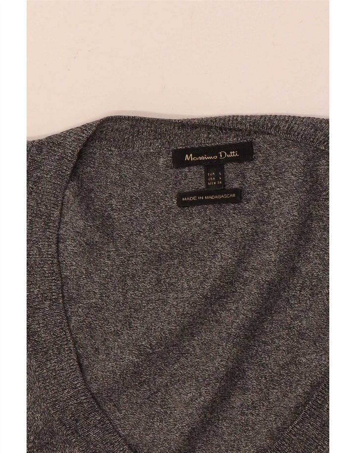 Túnica feminina Massimo Dutti manga 3/4 Reino Unido 14 grande cinza manchado