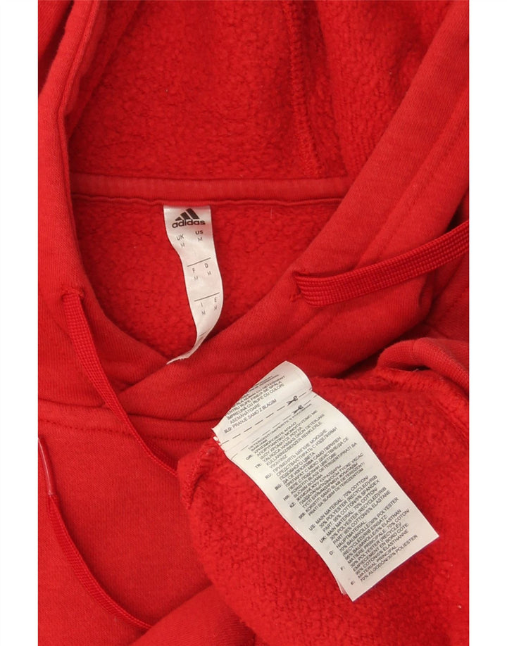 ADIDAS Mens Hoodie Jumper Médio Algodão Vermelho