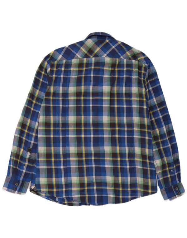 Camisa masculina de flanela Esprit 2XL algodão xadrez azul
