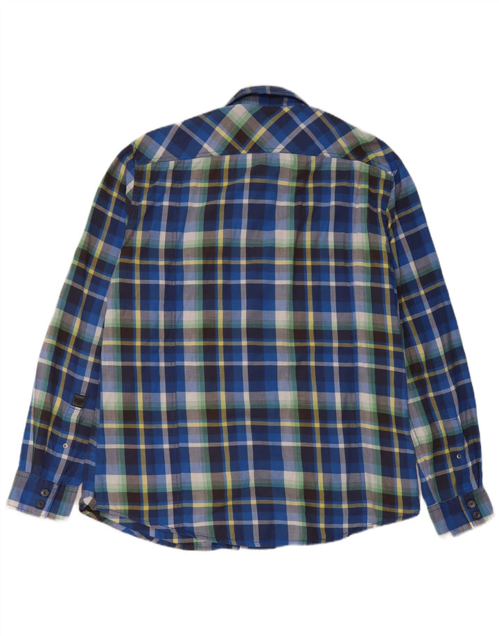Camisa masculina de flanela Esprit 2XL algodão xadrez azul