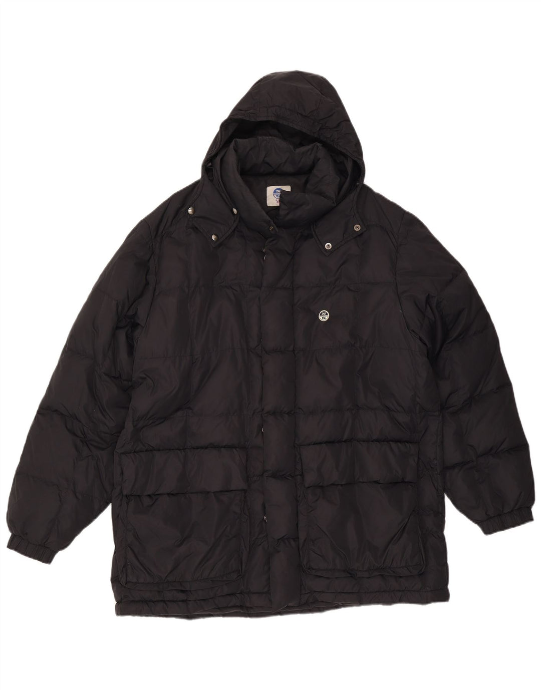 Casaco masculino acolchoado com capuz NORTH SAILS UK 42 XL preto poliamida