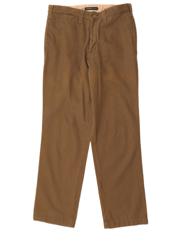 Calças masculinas Dockers cáqui retas chino W31 L32 algodão cáqui