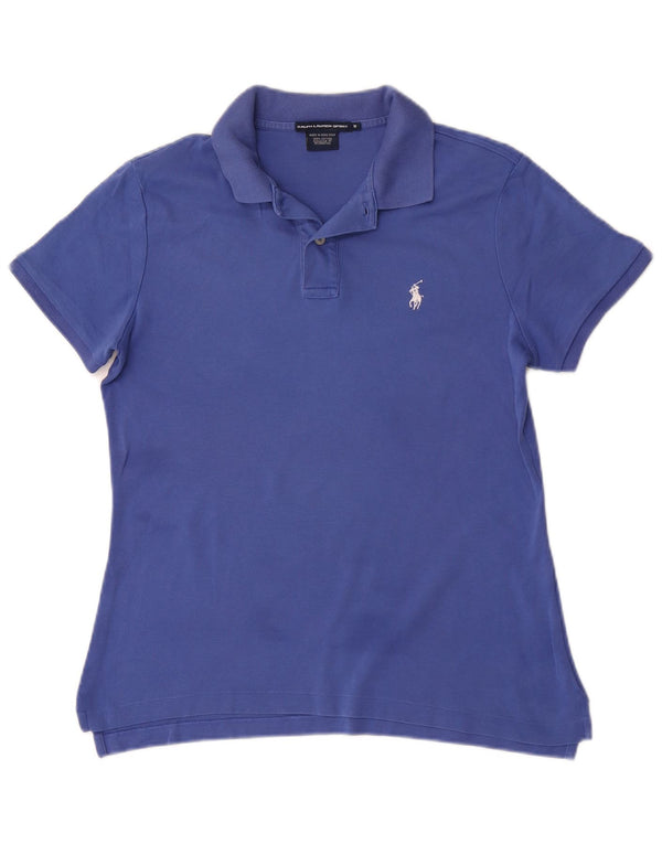 Camisa polo feminina Ralph Lauren Reino Unido 12 algodão azul médio