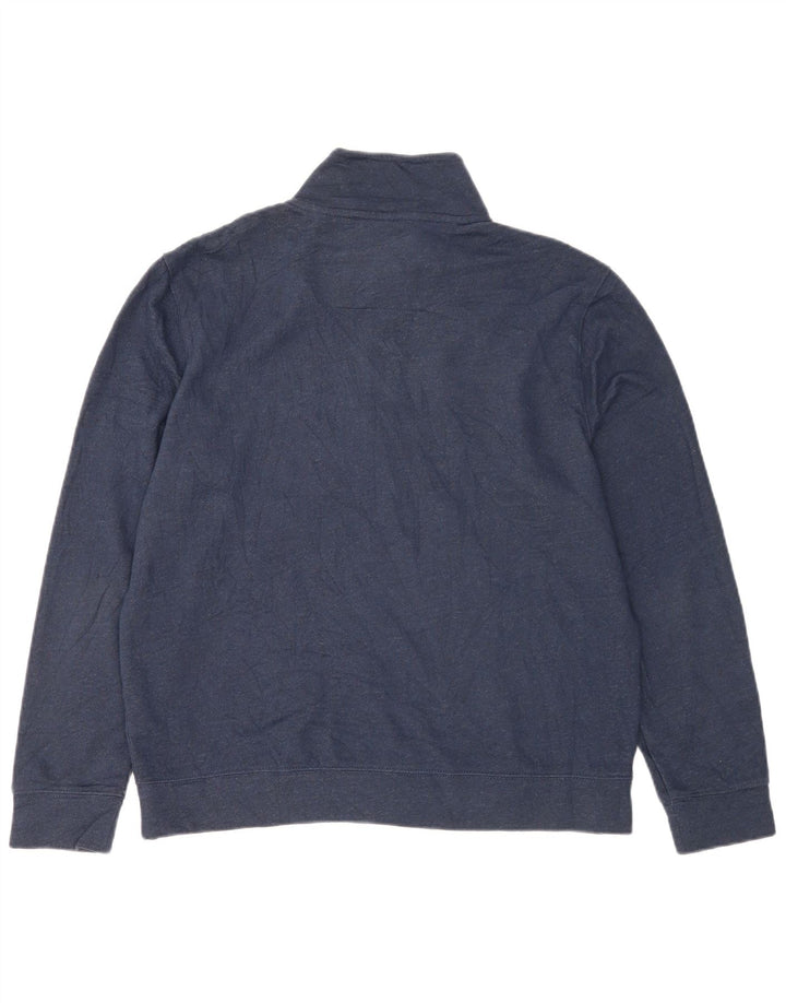 Nautica moletom masculino com zíper e gola alta algodão azul marinho médio