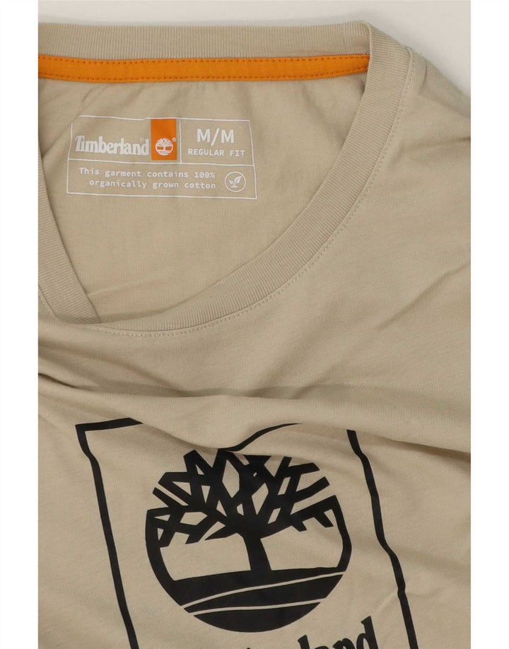 Camiseta masculina Timberland Regular Fit Graphic Top Médio Algodão Bege