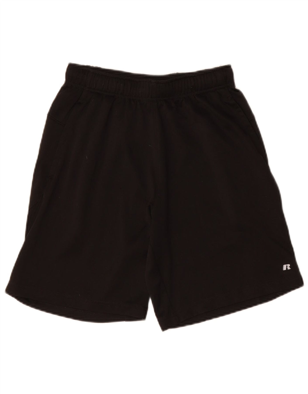 Shorts esportivos masculinos RUSSELL ATLÉTICOS pequenos de poliéster preto