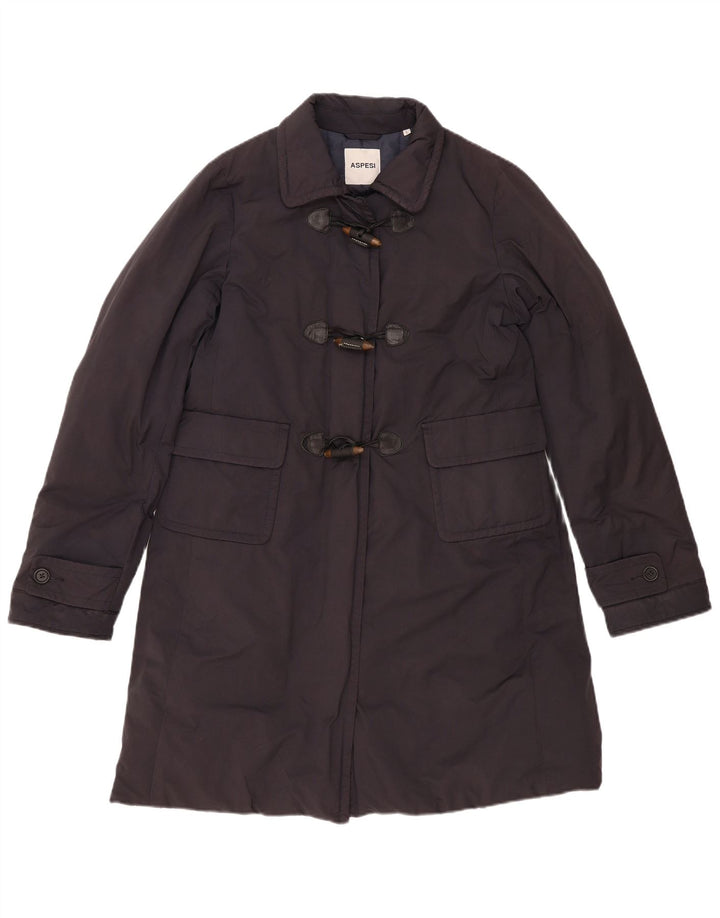 Duffle Coat Feminino Aspesi Reino Unido 16 Grande Poliéster Azul Marinho