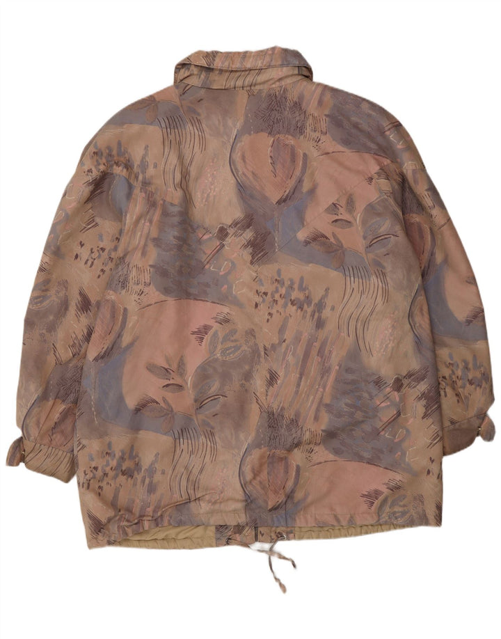 Jaqueta corta-vento feminina vintage Reino Unido 16 grande floral multicolorido