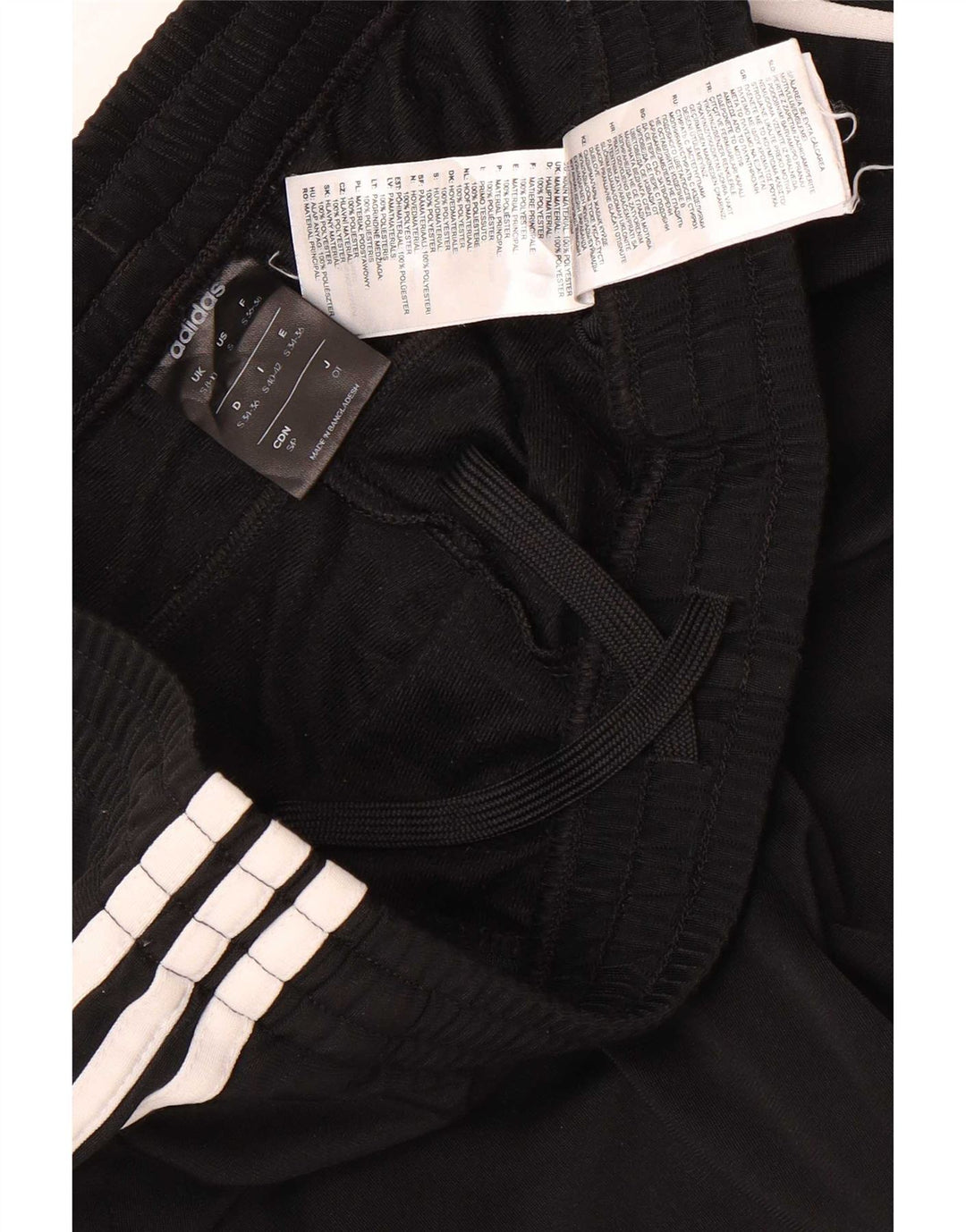 Calça de treino feminina Adidas UK 8/10 pequena poliéster preto