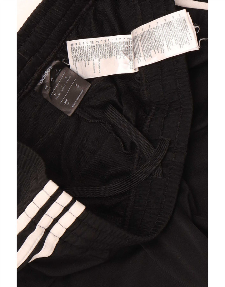 Calça de treino feminina Adidas UK 8/10 pequena poliéster preto