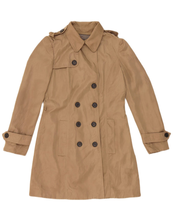 Zara Womens Trench Coat UK 14 Médio Bege Poliéster