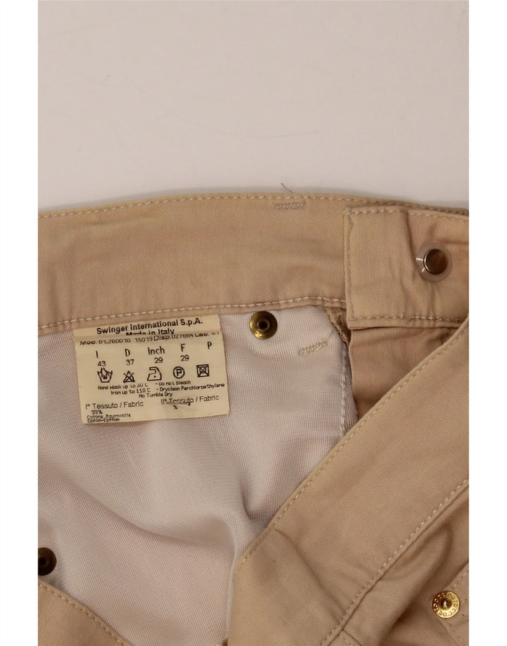 ROCCOBAROCCO Womens Tapered Casual Trousers W29 L30 Beige Cotton Vintage Roccobarocco and Second-Hand Roccobarocco from Messina Hembry 