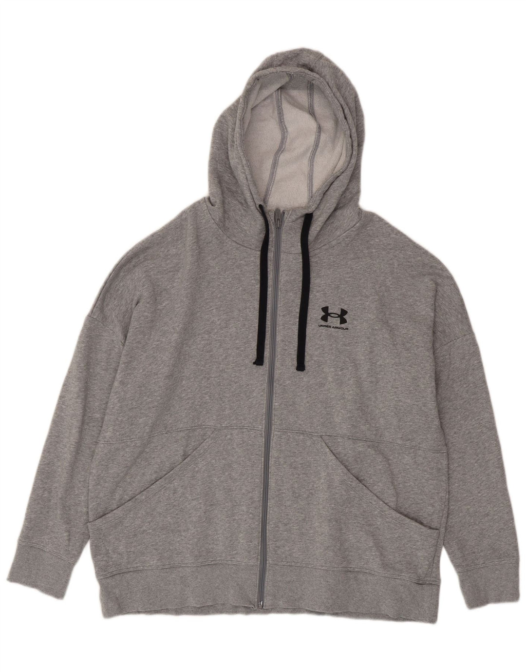 Suéter masculino Under Armour com capuz e zíper XL cinza manchado