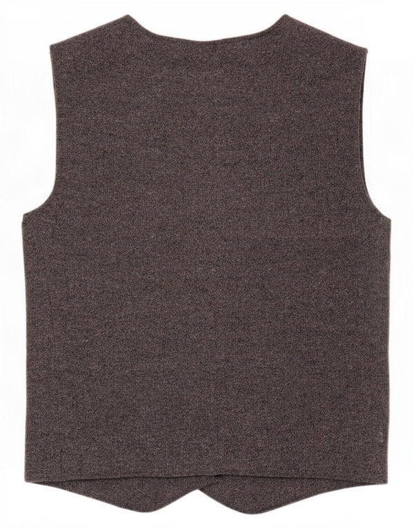 Zara Colete feminino de malha UK 12 poliéster cinza médio