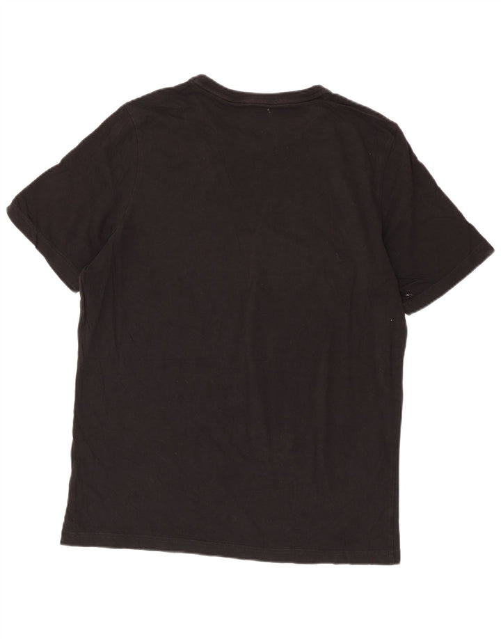 Puma Mens Graphic T-Shirt Top Grande Algodão Preto