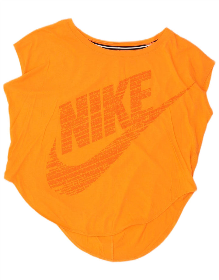 Nike Womens Graphic Vest Top UK 14 Médio Laranja Algodão