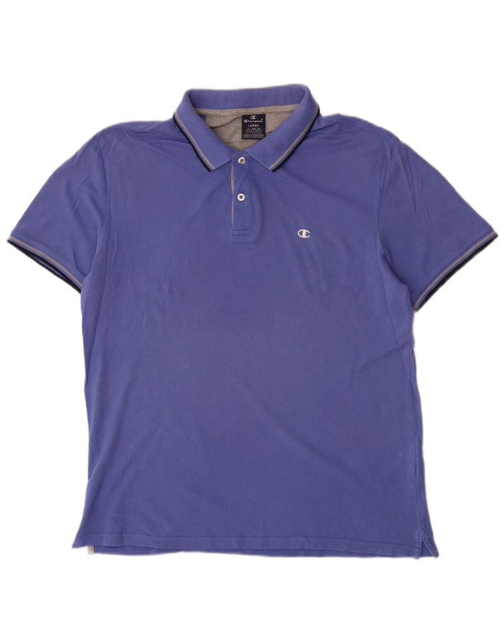 Camisa polo masculina Champion grande algodão azul
