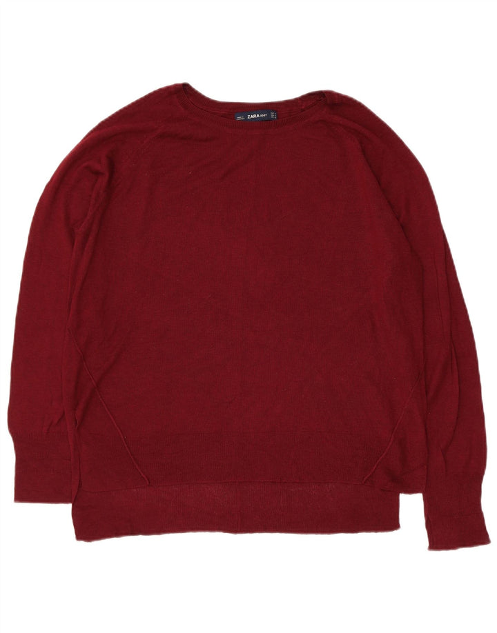 Suéter feminino Zara com gola canoa Reino Unido 14 médio marrom