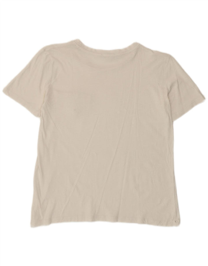 Camiseta feminina Zara Top UK 10 pequena branca