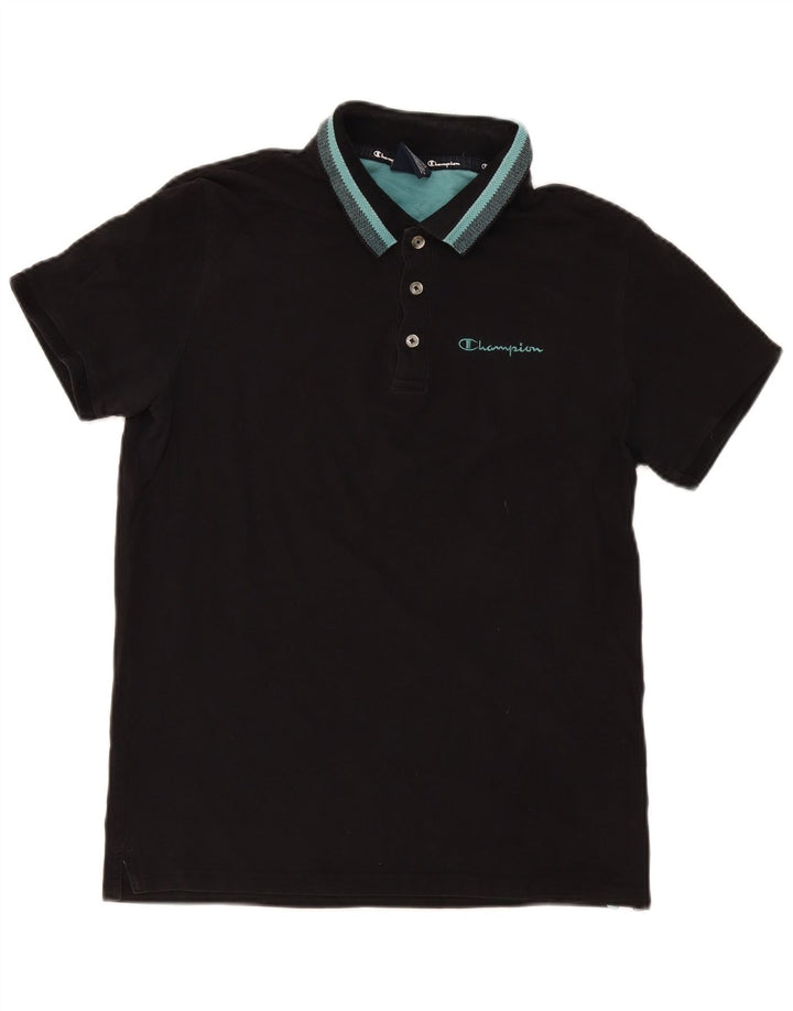 Camisa polo masculina Champion média preta listrada
