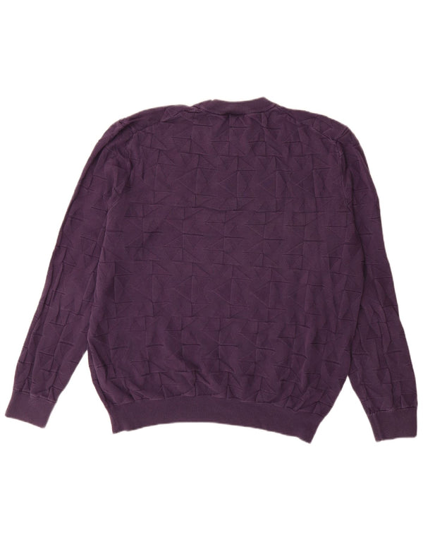 Suéter masculino HUGO BOSS com gola redonda 2XL algodão geométrico roxo