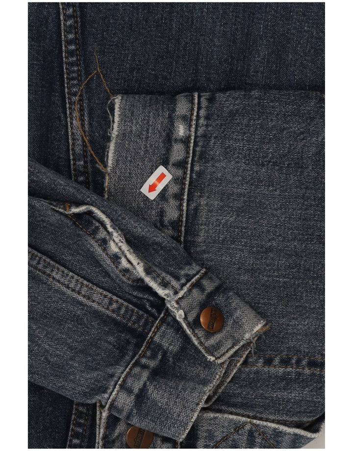 Jaqueta jeans feminina Wrangler UK 14 algodão azul médio