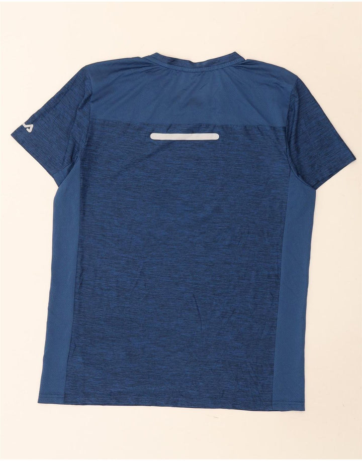 Camiseta masculina Fila Top pequeno poliéster manchado azul marinho