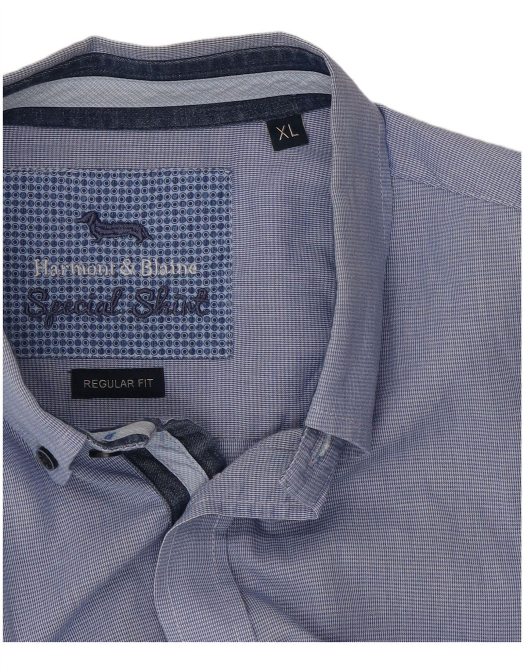 Camisa masculina de ajuste regular Harmont & Blaine XL azul houndstooth