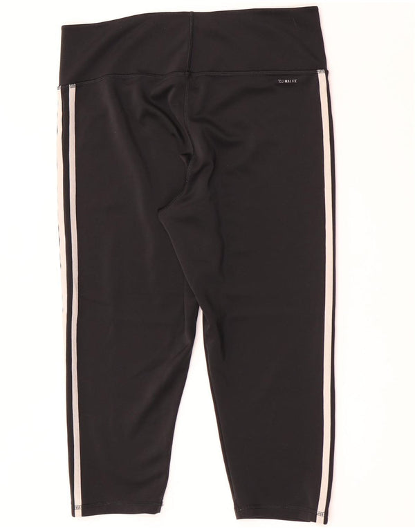 Adidas Womens Climalite Capri Leggings UK 16/18 Grande Preto Poliéster