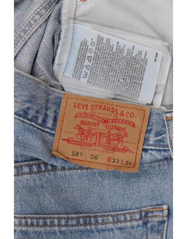 Levi's Masculino 581 Straight Jeans W33 L34 Azul Algodão