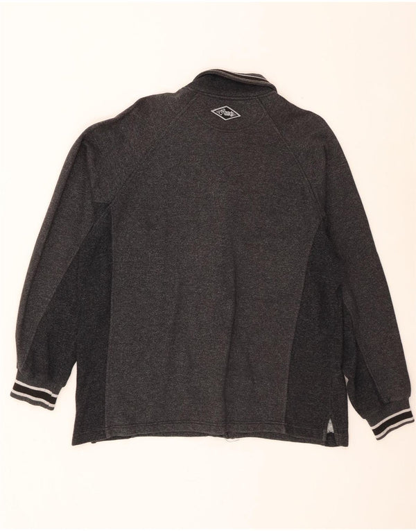 Asics Mens Cardigan Sweater Médio Cinza Listrado Algodão