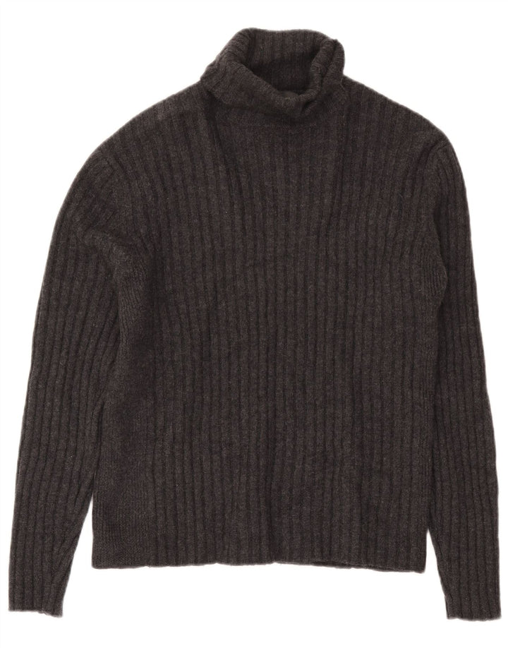 Suéter masculino Banana Republic com gola redonda, lã cinza grande