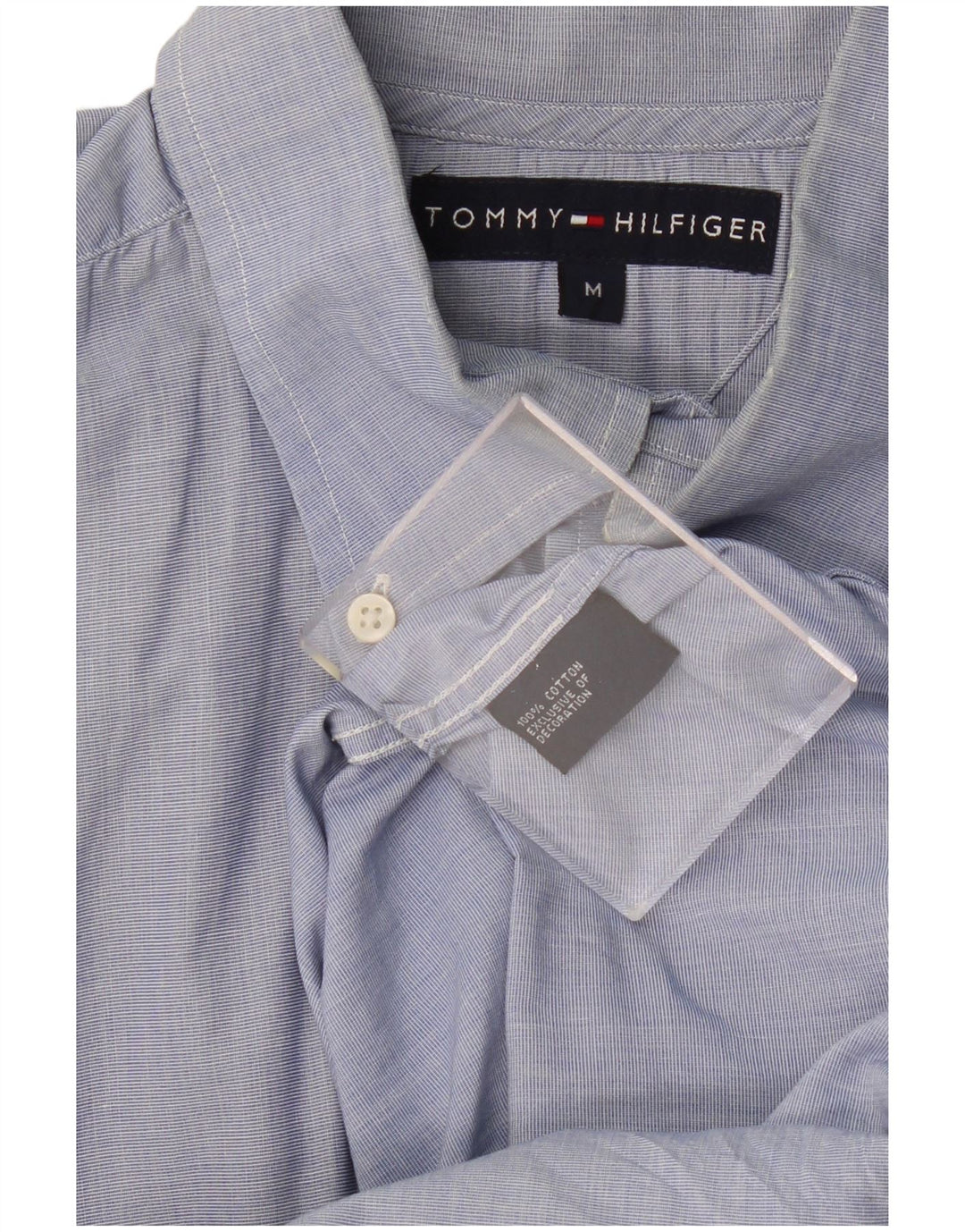Camisa masculina TOMMY HILFIGER algodão azul médio