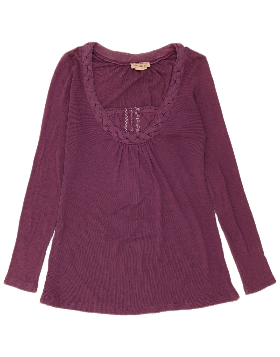 Top feminino Marlboro Classics manga comprida UK 14 grande roxo