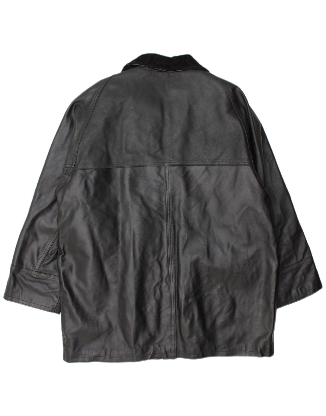Casaco de couro feminino La Griffe IT 54 3XL couro preto