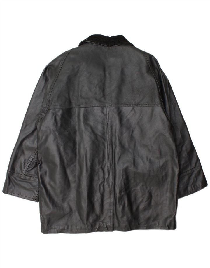 Casaco de couro feminino La Griffe IT 54 3XL couro preto