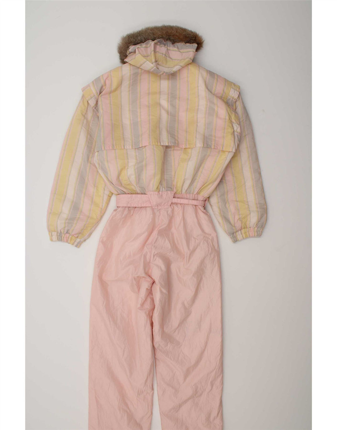Macacão de esqui feminino com capuz Colmar IT 42 poliamida listrada rosa pequena
