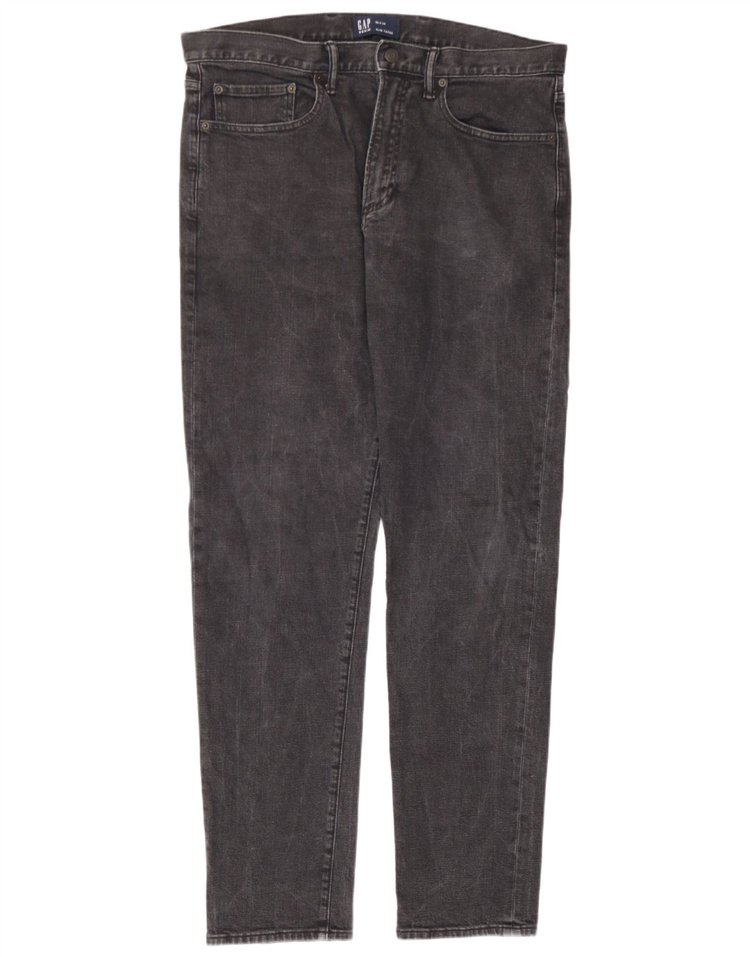 Gap Mens Slim Tapered Jeans W36 L34 Cinza Algodão