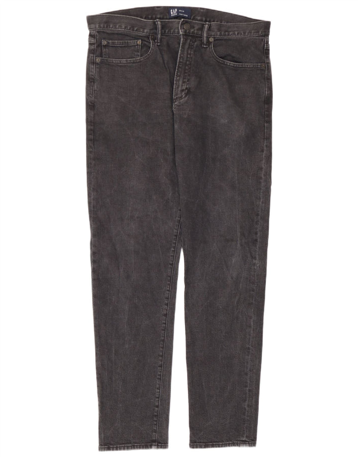 Gap Mens Slim Tapered Jeans W36 L34 Cinza Algodão