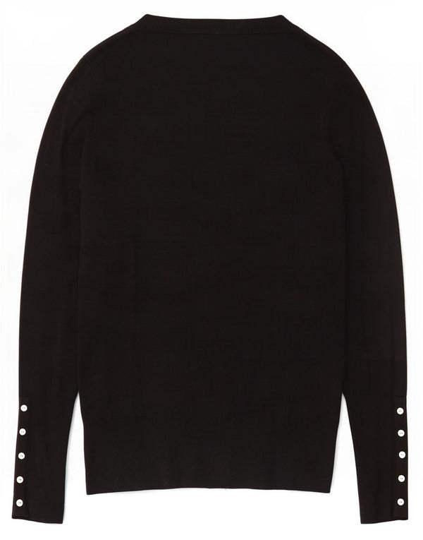 Suéter cardigã feminino Zara Reino Unido 16 grande rayon preto
