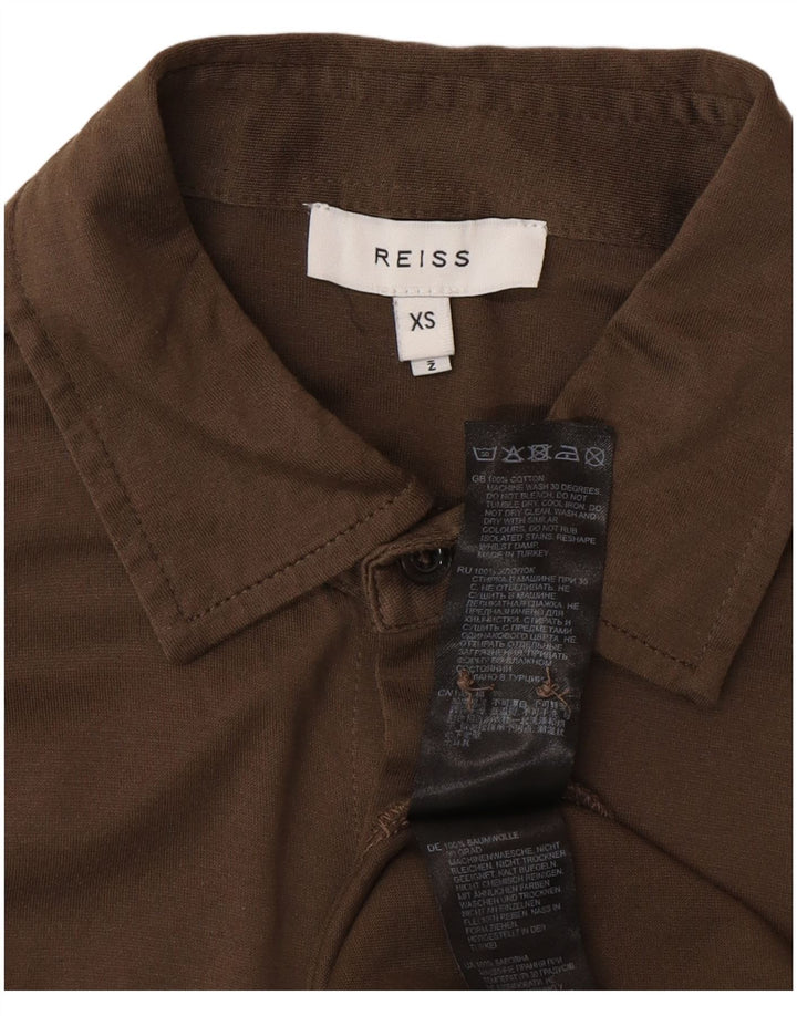 Camisa masculina Reiss XS algodão marrom