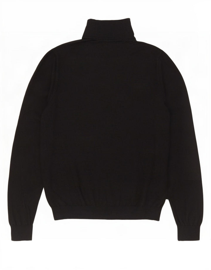 Suéter feminino Massimo Dutti com gola redonda Reino Unido 16 grande algodão preto