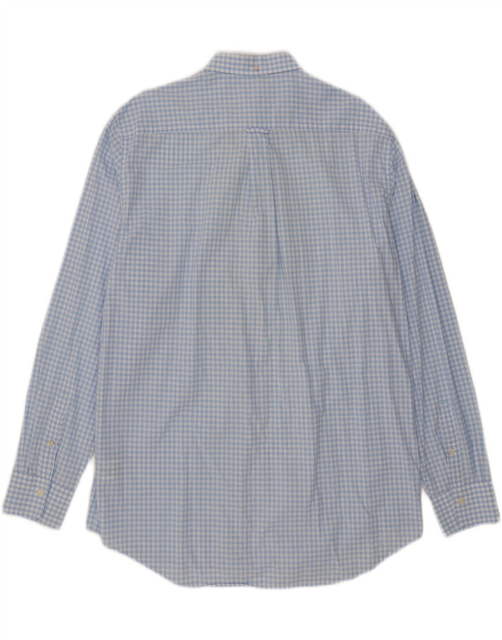Camisa masculina Gant Regular Fit tamanho 45/46 18 2XL algodão guingão azul